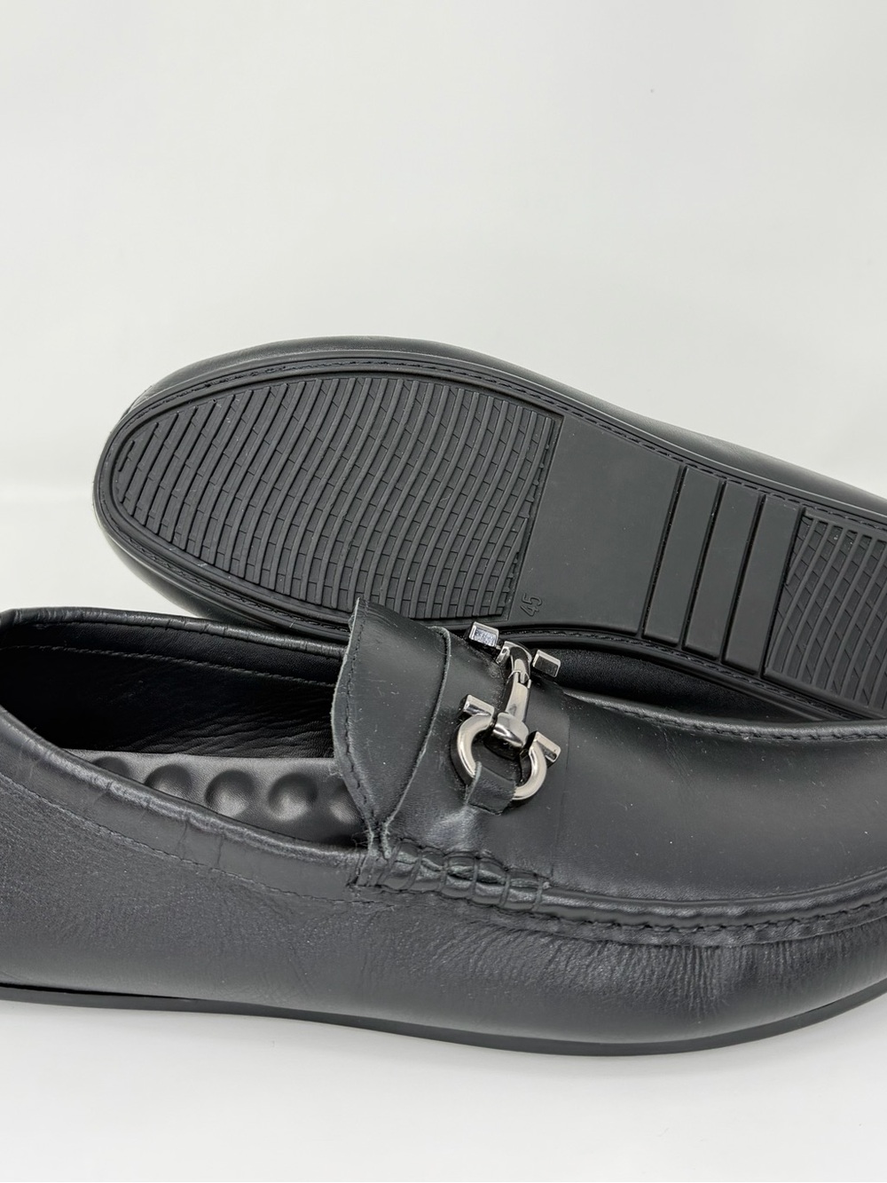 COMFORT+ Men’s Black Leather Horsebit Driving Loafers Shoes EU 45